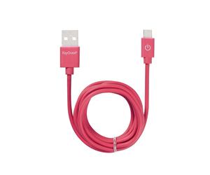 KeyOuest KO016428 Câble USB 2.0 A vers Micro-USB B, 1.2m, Rouge, Connecteurs Mâle, Plug & Play, Poids 10g