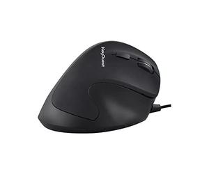 KeyOuest - Souris Filaire Ergo Confort - Souris pour Droitiers, 6 Boutons, 1000 à 3200 Dpi - Compatible PC et Mac, Plug & Play - Noire