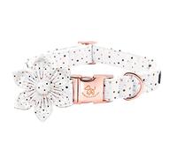 Keyoung Elegant Little Tail Dog Collar, Dog Collar with Flower, Boy Girl Dot Cute Pet Collar Flower Dog Collars Adjustable Dog Collar for Large Dogs