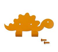 keypak Crochets doubles décoratifs en métal à fixation murale pour porte de garçon et fille, chambre de tout-petits ou chambre de bébé - Fixations assorties incluses (orange)