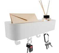 keypak Étagère murale avec crochets à clés - Blanc Moderne 4 crochets pour entrée et porte-lettres pour couloirs, cuisines et porches - Étagère décorative pour clés