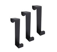 keypak Lot de 3 crochets en métal noir pour porte jusqu'à 4 cm d'épaisseur, pour suspendre vêtements, manteaux, vestes, serviettes, peignoirs, crochets modernes