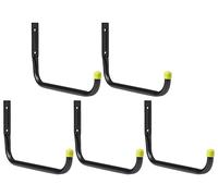 Keypak Lot de 5 crochets de garage - Capacité de 30 kg par crochet - Support mural - Grand crochet en J pour organiser le jardin et les outils électriques, les échelles, les vélos, le rangement à