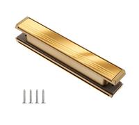 Keypak Plaque aux lettres pour porte fine de 32,6 cm - Convient aux portes en UPVC de 40 à 80 mm, cadre et rabat dorés, boîte aux lettres réglable