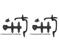 keypak Suffolk Loquet (levier à pouce) avec goupille de verrouillage double face pour portail, noir antique, 11,5 x 20 x 4,5 cm (Lot de 2)