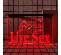 KEYQEEN Live Sex Enseigne au néon pour décoration Murale, lumières LED à intensité Variable alimentées par USB pour Bar, soirée dansante, Bal de Promo,Rouge,60x40cm