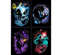 KEYRANKE Lot de 4 kits d'art diamant pour adultes, kits de peinture au diamant, point de croix, broderie diamant brillant, images d'art pour décoration murale, cadeau 30,5 x 40,6 cm