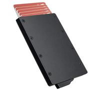 KEYRI 1 PCS Porte Cartes RFID Portafoglio Sottile Minimalista in Metallo Porta Carte di Credito Pop Up Proteggi Carte di Credito in Alluminio RFID Card Holder per Uomini e Donne (Nero)