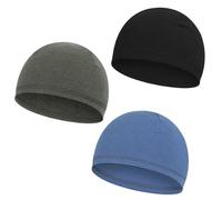 KEYRI 3 Pièces Hiver Chaud Bonnet pour Homme et Femme, Bonnet De Nuit Classics Bonnets Doux Bonnet Douillet sans Rebord Respirant Bonnet pour Le Sport Ski Unisexe Taille Unique (Noir, Gris, Bleu)
