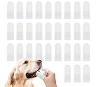 KEYRI 30 Pièces 360° Brosses à Doigts pour Chien et Chat Pour le Nettoyage et le Soin des Dents du Chien Élimine la Plaque Dentaire Souple pour Animaux de Compagnie (Blanc, Taille Unique)