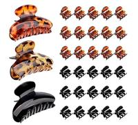 KEYRI 33 Pièces Pinces Cheveux Petites Noir et Marron Pinces Cheveux Ambre et Noir Grandes Pinces Cheveux Exquis Accessoires Cheveux Barettes Cheveux Maintien Fort pour Filles et Femmes (Deux Tailles)