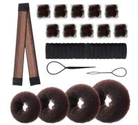 KEYRI 37 Pièces Accessoires de Coiffure Cheveux Donuts Chignons Filet Cheveux Chignon Magique Donut Bun Maker pour les Danseurs ou les Infirmiers Pince Chignon pour Filles et Femmes (Brun)