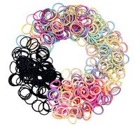 KEYRI 400 Pièce Elastique Cheveux Coloré Chouchou Cheveux Haute Élasticité Accessoires Cheveux Résilient Élastique Cheveux Pas de Scalping Élastiques à Cheveux Filetés pour Enfants Fille (Multicolore)
