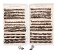 KEYRI 456 Pièces Faux Cils Individuel avec Lash Bond and Remover Kit Extension Cils DIY Extensions de Cil Professionnel Bouquet Cluster Lashes Faux Cils Naturel 60D 80D 100D Mixte(Brun)