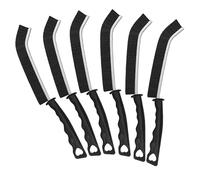KEYRI 6 Pièces Brosse De Nettoyage des Interstices, Brosse Joint | Carrelage Brosses Multifonction Brosses Nettoyage avec Poignée pour Porte Fenêtre Salle de Bain Cuisine Anti Rouille (6 Noir)
