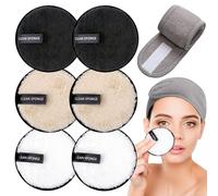 KEYRI 7 PCS Disques Coton Demaquillant Lavable Serviettes Démaquillantes en Microfibres Premium Demaquillage Visage Eponge Demaquillante Lavable et réutilisable Lingette Demaquillante (7 Pièces)