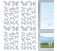 KEYRI Lot de 56 Suncatcher Sticker, Autocollants Anti-collision Fenêtres Papillons Réutilisable Arc-en-Ciel Fenêtre Autocollant Rainbow Prism Autocollant en Verre pour Portes et fenêtres (56)