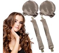 KEYRI Set de 2 Pièces Rouleau à Cheveux Sans Chaleur Heatless Hair Curlers Boucles en Soie Ruban Bouclé Sans Chaleur Coiffure Bricolage Boucleurs Sans Chaleur pour le Sommeil (Champagne)