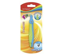 KEYROAD Boîte compas en plastique dans un étui pastel, 1 pièce, multicolore, compas scolaire, boussole en plastique, boîte en plastique, idéal pour l'école