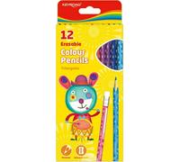 KEYROAD crayons de couleur 12 couleurs triangulaires avec gommes