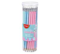 Keyroad HB Lot de 48 crayons en bois triangulaires pastel avec gomme en bois dans tube Fournitures scolaires