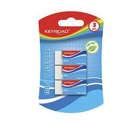 Keyroad KR971023 Gomme universelle/gomme technique pour crayon et crayon de couleur / 3 pièces/pour crayon et crayon de couleur/en caoutchouc/couleur : blanc