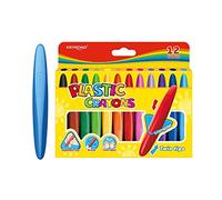 Keyroad KR971802 Lot de 12 crayons de cire triangulaires avec poignée confortable pour les tout-petits et les enfants Sans danger et non toxique Pour enfants