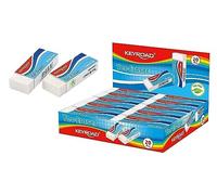 KEYROAD Lot de 20 gommes TEC pour crayon et crayon de couleur, emballées dans un présentoir, couleur : blanc, idéales pour l'école et le bureau