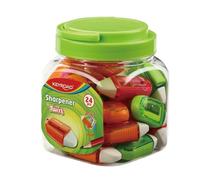 Keyroad Lot de 24 taille-crayons en plastique avec gomme, taille-crayon Twist, dans un tube en plastique