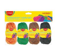 Keyroad Lot de 4 pelotes de fil acrylique arc-en-ciel - 4 x 15 g - Pour projets de fil petits et enfants - Couleur : orange, vert, marron, noir