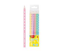 Keyroad Lot de 6 crayons de couleur pastel triangulaires - Pour adultes et enfants - Graphite doux - Trou de suspension - KR971871