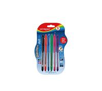 KeyRoad Lot de 6 stylos à bille 0,7 mm - Différentes couleurs - Encre/trou de suspension - Blister/Bureau préscolaire et école - Avec poignée ergonomique