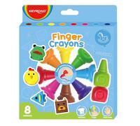 Keyroad Lot de 8 crayons de cire à clipser sur les doigts - Cadeau pour enfants