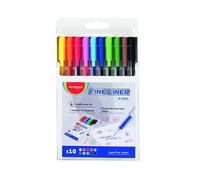 KEYROAD Lot de feutres fins/pointe de 0,4 mm/Idéal pour dessiner, esquisser et écrire/Lumière et ne sèche pas/Pointe en métal/Encre inodore/Boîte en plastique/Mélange de couleurs