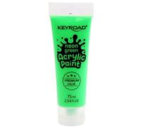 KEYROAD Peinture acrylique/fluo/75 ml/tube/vert/idéal pour les débutants et les confirmés/non toxiques/peinture intense/sans danger pour les enfants