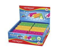KeyRoad Roofix Lot de 24 gommes universelles triangulaires/emballées en présent/couleurs mélangées/en caoutchouc thermoplastique de qualité supérieure pour enfants