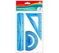 KEYROAD Set géométrique flexible règle 20cm, rapporteur 18cm, rapporteur
