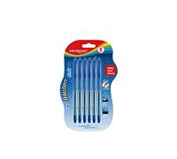 KeyRoad Stylo à bille 0.7mm/6pcs/Encre Bleue/Trou de Suspension Blister/Bureau Préscolaire et Ecole/Couleur: Bleu/Avec Poignée Ergonomique