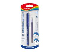 Keyroad Stylo à bille effaçable 0,7 mm avec mines de rechange, sous blister, bleu