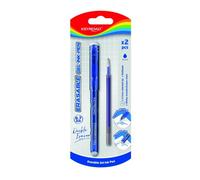 KEYROAD stylo à bille effaçable 0,7mm plus cartouche de rechange bleu blister