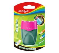 Keyroad Taille-crayon double en plastique incassable avec récipient sous blister