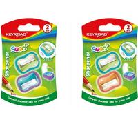 KEYROAD Taille-crayon en caoutchouc avec couvercle 2pc, blister mix