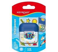 KEYROAD Taille-crayon, opalescent, double, avec récipient, pour crayons et crayons de couleur, école, bureau, blister