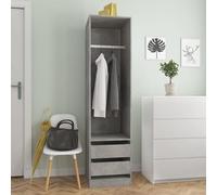 Keyroto Armoire porte-chaussures en bois multicouche Gris ciment 50 x 50 x 200 cm