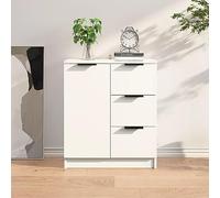 Keyroto Buffet de salon moderne, meuble de salon, entrée moderne, en bois, multicouche, blanc, 60 x 30 x 70 cm