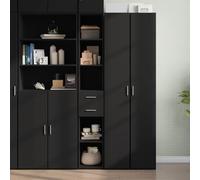 Keyroto Buffet haut en bois noir 30 x 42,5 x 185 cm pour salon, buffet de cuisine, salon, buffet, couloir
