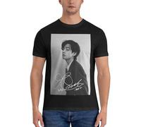 Keyru Signed Taehyung (V) Gq Mag Active T-Shirt Men's Cotton T-Shirt Aesthetic Clothes Black M