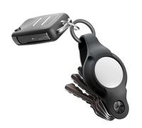 KeySmart Air Flex AirTag Compatible avec Apple AirTag, Porte-clés Compact Air Tag Porte-clés, étui en Silicone pour Apple Tag, Porte-clés pour Attacher Les clés de Voiture (jusqu'à 5 clés, Noir)