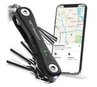 KeySmart iPro - Compatible avec Apple Find My App - Trouver Vos clés perdues - Porte-clés Compact avec Suivi et Lampe de Poche LED (jusqu'à 14 clés, Noir)
