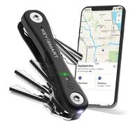 KeySmart iPro - Compatible avec Apple Find My App - Trouver Vos clés perdues - Porte-clés Compact avec Suivi et Lampe de Poche LED (jusqu'à 14 clés, Noir)